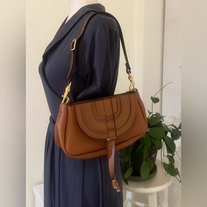 Chloé Tan Two Way Marcie Shoulder Bag Clutch-NWOT